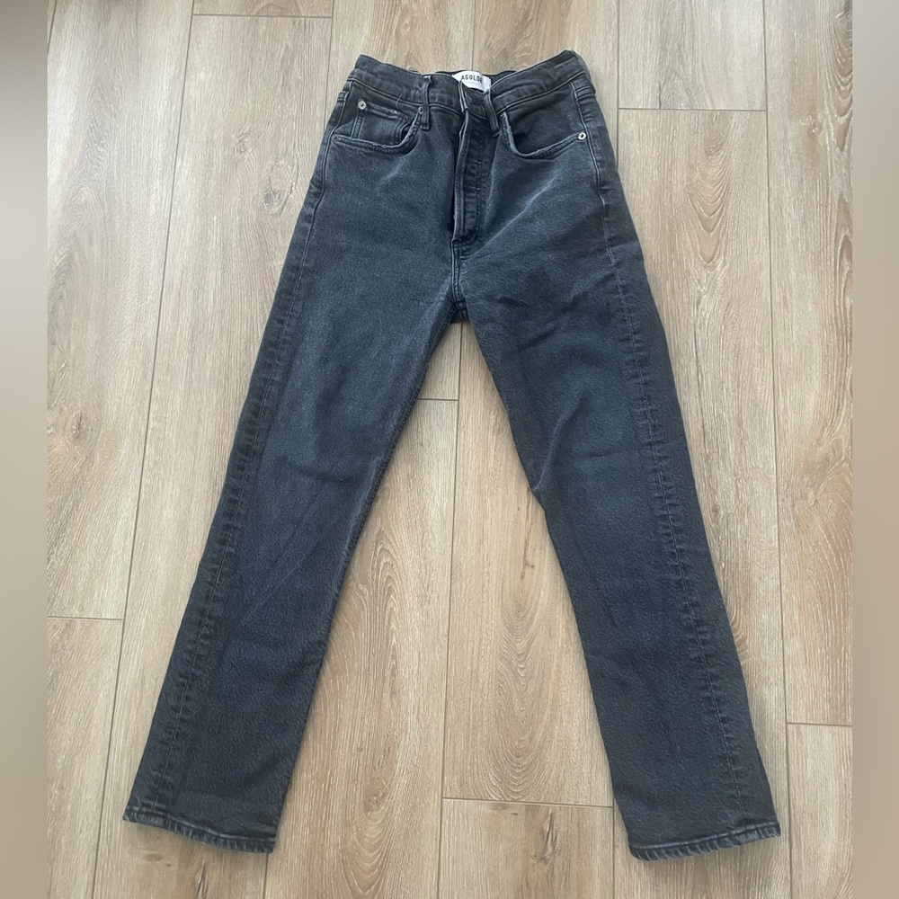 AGOLDE Riley crop jeans in black size 25